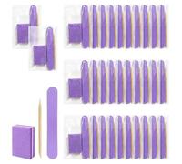Disposable Manicure kit Individually Package, Mini Nail Buffer, Nail File, Wood Stick, Press on Nail Tool Kit for Salon Home (Purple, Count, 40, 80/100 Grit)