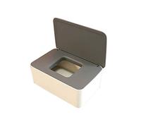 Disposable Mask Storage Box Refillable Baby Wipe Dispenser with Sealed Lid Modern Desktop Tissue Box Holder Napkin Organizer Container Suitable for Bathrooms Cars and Offices, Gray (White & Grey)