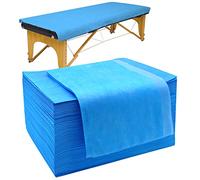 Disposable Massage Table Sheet,Xiaozhifu 100Pcs Non-Woven Disposable Sheets for Massage Table, Disposable Sheets for Salon, Spa Club,Hospital Beds,Tattoo Club,Massage Table,80 x 180 cm(Blue)
