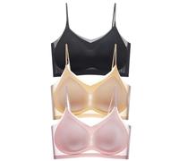 Disposable Maternity Childbirth Seamless Ice Silk Bra Breathable Daily with Removable Pads 3 Pack Ice Silk Comfort Bra Body Shaper Dance, Pk4, XXL