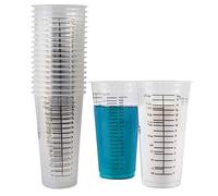 Disposable Measuring Cups for Resin - Pack of 20 16oz Clear Plastic Graduated Epoxy Mixing Cup for Paint, Resin, Stain - 1/2 Pint Reusable Plastic Measuring Cup for Cooking & Baking