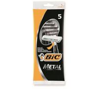 Disposable Metal Razors by BIC - Single-Blade Stainless Steel Shaver for Men * Safe Shaving * 1 Pack of 5-Count. Perfect for Traveling, Gym, or Quick Use - TSA Approved Throwaway Razors