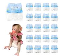 Disposable Monkey Diapers,Marmoset Diapers with Adjustable Elastic Waistline,Monkey Diapers for Pet Monkeys,Ultra Absorbent Leak-Proof,For Marmosets、capuchin Monkeys、proboscis Monkey Etc.(20PCS) (xxs)