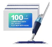 Disposable Mop Replacement Pad for Bona, Norwex, Rubbermaid, Microfiber Cleaneing Pads Compatible with All 16-18'' Hook System Flat Mop, Heavy-Duty Sweeping Cleaner Pads for Multi-Surface Hardwood