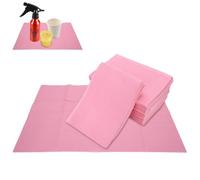 Disposable Nail Mats, 125Pcs Tattoo Piercing Art Water Proof Table Mats Foldable Dental Bids Absorbent Paper Placemats for Manicure, Nail Art Salon, Tattoo Cleaning Supplies, 17.7 x 13in Pink