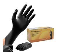 Disposable Nitrile Gloves, Black Large Size Pack of 100 Durable Examination Gloves for Work, Healthcare & Daily Use.
