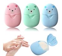 Disposable Paper Soap,3 Boxs Total 150 Sheets Mini Soap Paper Portable Hand Wash Paper Scented Soap Paper with Buckle Storage Box for Outdoor Washing Cleaning Hand Toilet Bath Travel Camping Hiking