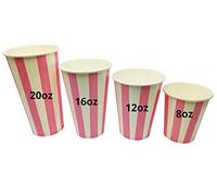 Disposable Party Milkshake Birthday Cold Drink Paper Cups - 8oz - Pack of 200 - Pink