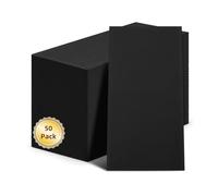Disposable Party Napkins Linen-Feel Napkins,Decorative Dinner Napkins Cloth-Like Paper Dinner Napkins for Wedding, Bathroom, Party Or Event 30 x 43cm (Black50)