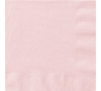 Disposable Party/Picnic Napkins/Serviettes 2-Ply 33x33cm 20/Pk - Baby Pink