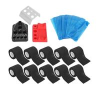 Disposable Pen Covers Elastic Bandage Rolls Ink Cup Holder Stand Professional Supplies Kit for Artists Non Woven Fabric PE Plastic Silicone 10PCS 200PCS 3PCS (Black)
