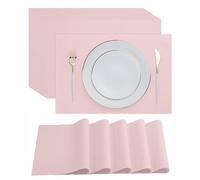 Disposable Pink Paper Placemats for Dining Table - 100-Pack 18" x 12" Cloth-Like Rectangle Paper Placemats for Baby, Kids, Party Or Weddings.