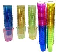 Disposable Plastic Shot Glasses, Colourful Rainbow 30ml - Shot Cups| Shots Vodka Jelly Sample Tasting Desserts, Weddings Birthdays Parties Christmas, Stag, Hen and Drinking Games (80)