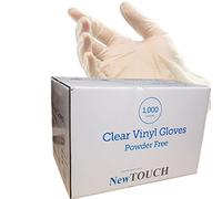 Disposable Powder Free Vinyl Gloves Latex Free AQL 1.5 Gloves x 1000 (Clear Vinyl, X-Large)