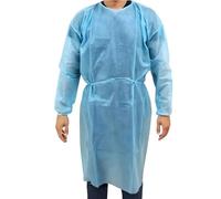 Disposable PPE Latex-Free Isolation Gowns with Elastic Cuff for Dental Offices, Hospitals and Medical use, Fluid Resistant, Non-Woven, Single use Universal Size (Pack of 10)
