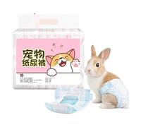 Disposable Rabbit Diapers for Indoor Use, Absorbent Multi-Layer Design, Leak Resistant, Adjustable Fit for Short-Term Wear(Female Rabbit[12.50kg-22.50kg])