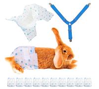 Disposable Rabbit Diapers,Small Pee Pads,with Rabbit Suspenders for Diapers Female,Squirrel Diapers,for Bunny Guinea Pig Kitten Hedgehog Sindoor and Outdoor Activities.(10PCS) (L, Green Polka dot)