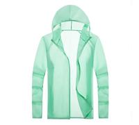 disposable rain poncho Women's Lightweight Rain Jackets Hooded Breathable Packable Running Raincoats Unisex Active Trench Windbreaker Plus Size Hood for Cycling Hiking (Mint Green-2, L)