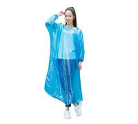 Disposable Rain Ponchos Adult, Waterproof Clear Ponchos Emergency Raincoat Poncho with Drawstring and Hood, Suitable for Camping, Hiking and Commute (UK, Alpha, One Size, Regular, Regular, Blue)