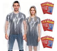 Disposable Rain Ponchos for Adults 12 Packs,Evance Clear Plastic Poncho Waterproof,One Size Fits 150-190cm,Portable Disposable Raincoat With Hood & Sleeves,Emergency Ponchos for Concerts,Travel,Hiking