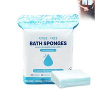 Disposable Rinse Free Bathing Wipes - 25 Pack, All-in1 Single Use Shower Wipes, No Rinse Bathingwipes, Rinsefree Bath Sponges, Simply Dampen, Lather, and Dry Without Shampoo or Rinsing (1 Pack)