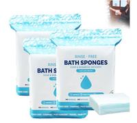Disposable Rinse Free Bathing Wipes - 25 Pack, All-in1 Single Use Shower Wipes, No Rinse Bathingwipes, Rinsefree Bath Sponges, Simply Dampen, Lather, and Dry Without Shampoo or Rinsing (3 Pack)