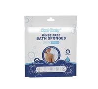 Disposable Rinse Free Bathing Wipes All-in-1 No-Rinse Body Cleansing Wipes & Bath Sponge - Single Use Shower for Bed Bath, Hospital, Gym, Camping & Travel - Just Add Water & Lather (25 Pack)