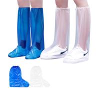 Disposable Shoe Covers 20 PCS,Thickened Waterproof Shoes and Boots Cover Plastic Long Rain Shoe Cover Clear Anti-Slip Overshoe for Women Men Water Boots Cover Rainy Day Use Cover (10 Pairs)