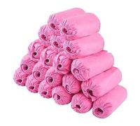 Disposable Shoe Covers 200PCS Non-Slip Durable Indoor Boot Overshoes Protector Thicked Non-Woven Shoe Covers for Carpet Floor Protection Construction Offices One Size Fits All Pink