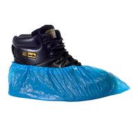 Disposable Shoe Covers Blue Plastic Waterproof Overshoes Foot Covering Shoe Protectors Cleaning Accessories Carpets/Floors for Indoor/Outdoor Use (100, Blue)