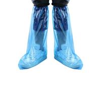 Disposable Shoe Covers Blue Rain Shoes and Boots Cover Plastic Long Shoe Cover Clear Waterproof Anti-Slip Overshoe for Women Men Water Boots Cover Rainy Day Use Cover (10 Pack(5 Pairs))