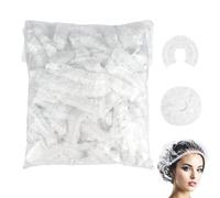 Disposable Shower Caps 100PCS 2.7 Gauge Plastic Elastic Bath Cap for Women Waterproof Shower Cap for Women, Girls, Travel Spa, Hotel and Hair Solon, Home Use(45cm)