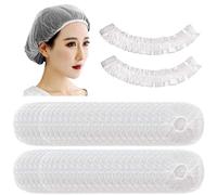 Disposable Shower Caps - 200pcs Hair Processing Clear Plastic Caps For Spa Home Use Hotel and Hair Salon Plastic Clear Elastic Bath Cap