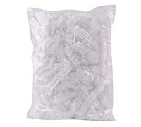 Disposable Shower Caps Pack Of 100 Shower Caps Wide Thickness Transparent Elastic Hair Shower Cap Suitable For Women Travel Home Use (100 Coloured Edge) (Clear, D)