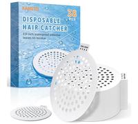 Disposable Shower Drain Hair Catcher, 38 Pack Mesh Drain Covers Strainers, Stop Hair Clog Stickers-Easy Peel Remove, Waterproof Hair Trap Collector Drain Accessories for Bathroom tub, Sink, Bathtub
