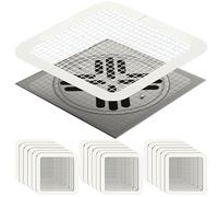 Disposable Shower Drain Hair Catcher Filters - Anti-Clogging Fibreglass Mesh Traps Human & Pet Hair - Self-Adhesive Waterproof Drain Stickers for Bathroom & Bathtub (Square - 25 Pack)