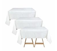 Disposable Table Cover Heavy Duty Dining Table Cover Paper Tablecloths For Parties Garden BBQ Birthday Christmas Wedding Holiday Dinner Banquet Baby Shower Party Supplies White 90cm X 90cm (Pack Of 3)