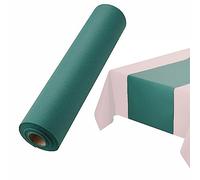 Disposable Table Runner for Christmas, Dining Table, 16" 20-Pack Linen-Like Green Paper Table Runners for Party, Wedding Or Event
