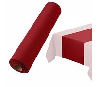 Disposable Table Runner for Dining Table, 16" 20-Pack Linen-Like Burgundy Paper Table Runners for Party, Wedding Or Event