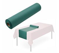 Disposable Table Runner for Dining Table, 16" x 48" 20-Pack Linen-Like Green Paper Table Runners for Party, Wedding Or Event