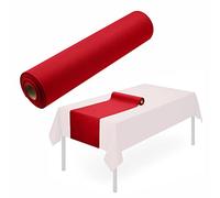 Disposable Table Runner for Dining Table, 16" x 48" 20-Pack Linen-Like Red Paper Table Runners for Christmas, Party, Wedding Or Event
