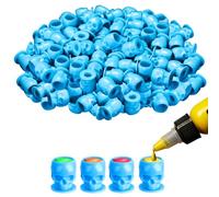 Disposable Tattoo Ink Cups, Pack of 200, Disposable Skull Tattoo Ink Cups for Tattoo, Permanent Makeup Container Cap, Tattoo Accessory, Tattoo Ink, Tattoo Supplies, Tattoo Kits (Blue)