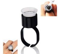 Disposable Tattoo Ink Ring Cups with Sponge | 30Pcs/Set Pigment Holder for Microblading, Permanent Makeup, and Eyelash Extensions, Perfect Eyebrow Container for Makeup Supplies