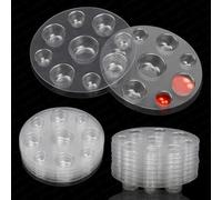 Disposable Tattoo Pigment Tray with 9 Round Depressions, Permanent Makeup Ink Cups for Microblading Pastes Pigment and Tattoo Ink (Pack of 10)