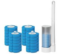 Disposable Toilet Brush - 24PCS Disposable Replacement Brush Head Toilet Brush Set - Disposable Toilet Cleaning System with Holder - Bathroom and Toilet Cleaner Brush Toilet Wand Kit (White)