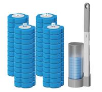 Disposable Toilet Brush, 48PCS Cleaning System With Holder, Replacement Brush Head Set, Cleaner Wand Kit for Bathroom (Grey)