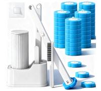 Disposable Toilet Brush Cleaning System With 40 Replacement Pads,Upgraded Holder & Gap Brush,Hygienic Bathroom Toilet Cleaner Kit For Deep Cleaning & Germ-Free Results