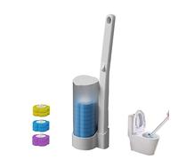 Disposable Toilet Brush, Disposable Toilet Cleaning System Wall Toilet Wand Kit Disposable Toilet Bowl Brush with 6Pcs Replacement Heads Toilet Bowl Cleaning System for Bathroom (White)