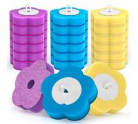Disposable Toilet Brush Refills 18Pcs Toilet Wand Replacement Heads Deep Cleaning Toilet Wand Disposable Refill Heads for Bathroom Sink Bathtub Wash Basin Mop Pool (Blue+Yellow+Purple)