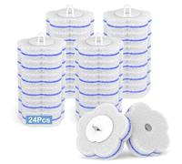 Disposable Toilet Brush Refills 24Pcs Toilet Wand Replacement Heads Deep Cleaning Toilet Wand Disposable Refill Heads for Bathroom Sink Bathtub Wash Basin Mop Pool (Blue&White)